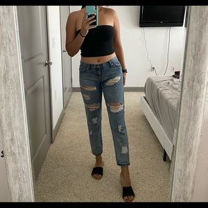 low rise boyfriend jeans